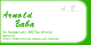 arnold baba business card